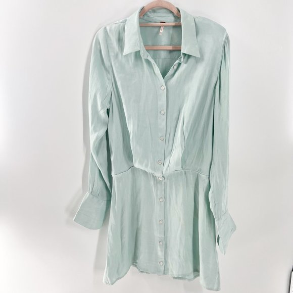Free People - Long sleeve button down Dress Size M New - Picture 3 of 12
